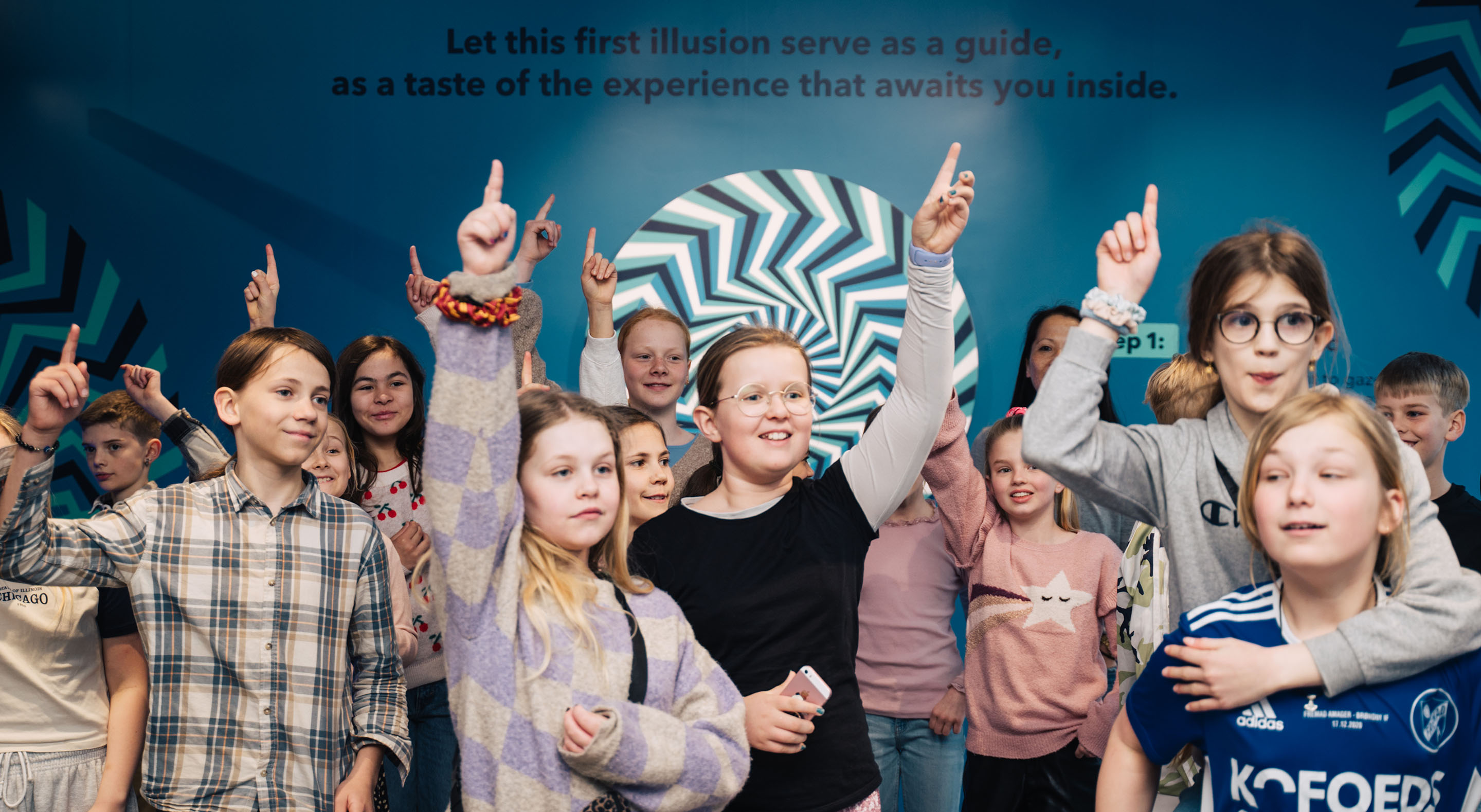 School children visiting Museum of Illusions.